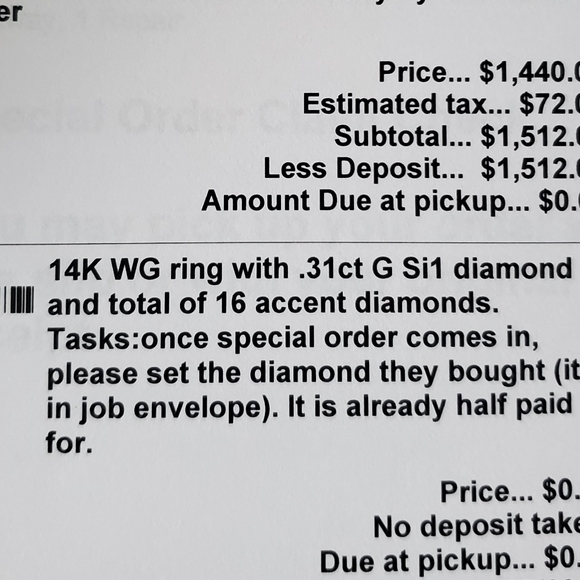 14K White Gold Ring Size 6.5 - Picture 8 of 9